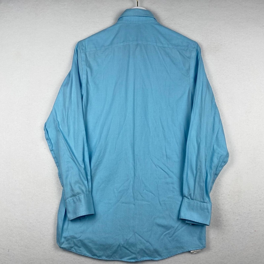 Michael Kors Men's Size 14.5 Blue Non Iron Long Sleeve Button Down Dress Shirt - Picture 7 of 10